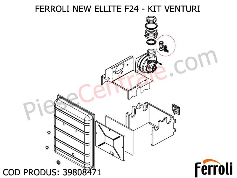 Poza Tub Venturi centrale termice Ferroli Fereasy F 24, Domiproject F, Domina F, Divatech F