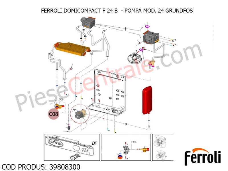 Poza Pompa circulatie centrale termice Ferroli Domina F 24, Domicompact B