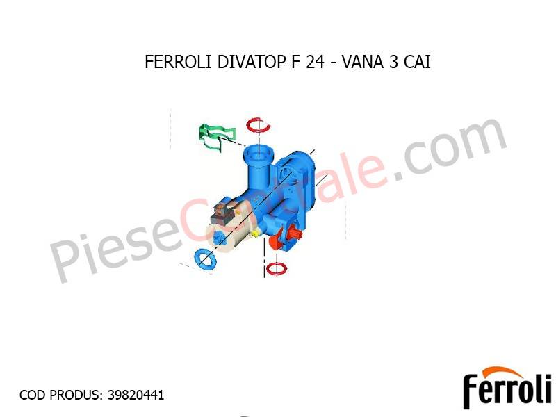 Poza Vana cu 3 cai centrala termica Ferroli Divatop F 24