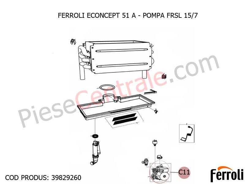 Poza Pompa FRSL 15/7 centrala termica Ferroli Econcept 51 A