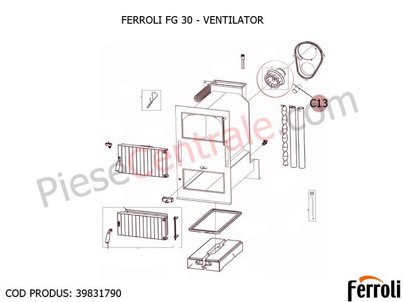 Poza Ventilator pentru centrala pe lemne Ferroli FG