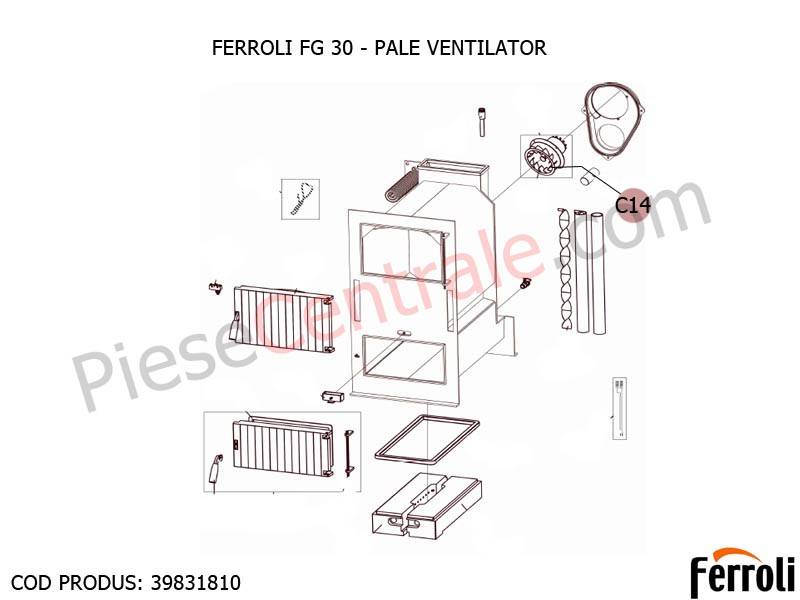 Poza Palete ventilator pentru centrala pe lemne Ferroli FG 30 kw