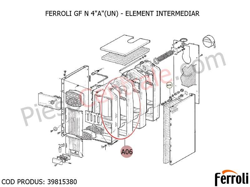 Poza Element intermediar centrala pe lemne Ferroli GF N