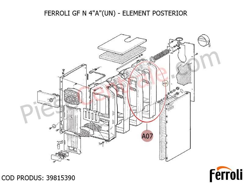 Poza Element posterior centrala pe lemne Ferroli GF N