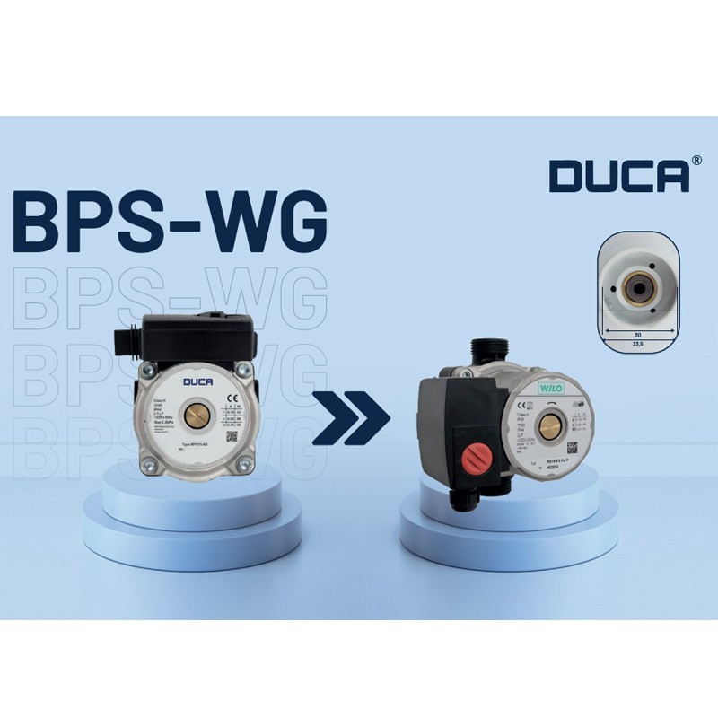 Poza Motor pompa Duca BPS-WG 15-50, 3 trepte de putere, rotor lat, inlocuitoare pentru Wilo, sens rotire de la stanga la dreapta. Poza 9562